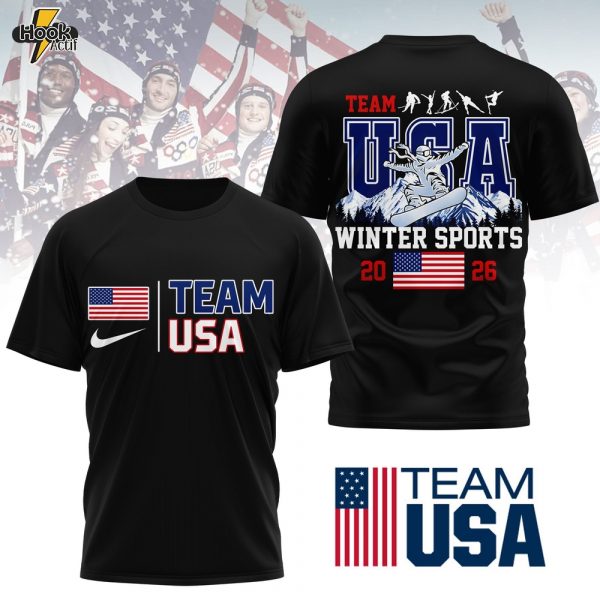 Premium Team USA Winter Sports 3D T-shirt TD - Black