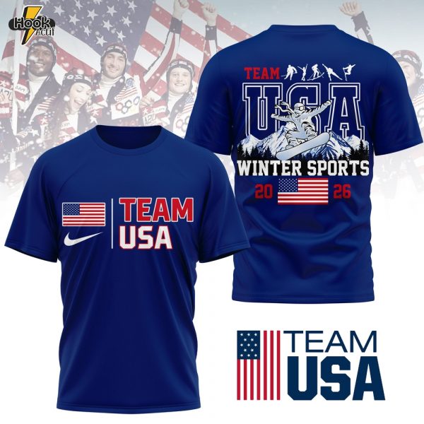 Premium Team USA Winter Sports 3D T-shirt TD - Blue