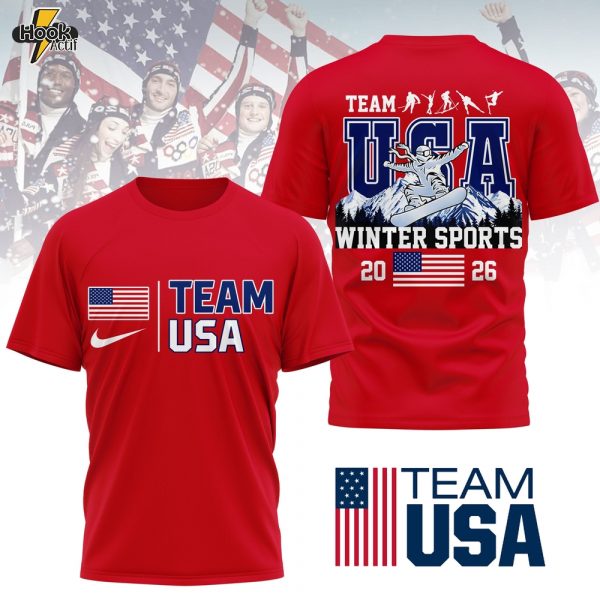 Premium Team USA Winter Sports 3D T-shirt TD - Red