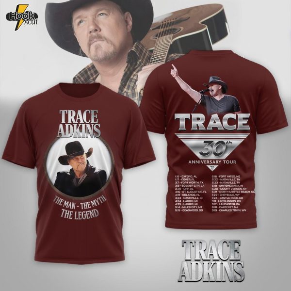 Premium Trace Adkins 30th Anniversary Tour 3D Shirt - Red