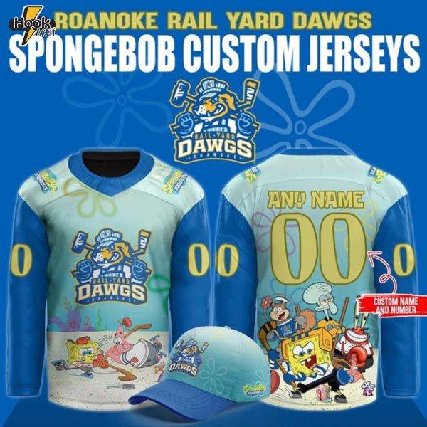 Roanoke Rail Yard Dawgs SpongeBob New 2025 Jersey