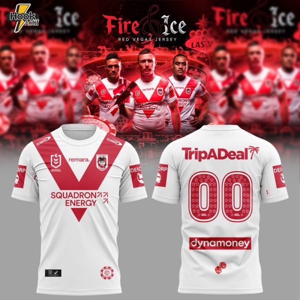 St. George Illawarra Dragons 2026 Dragons Vegas Fire & Ice Men’s Combo Shirt Custom Number