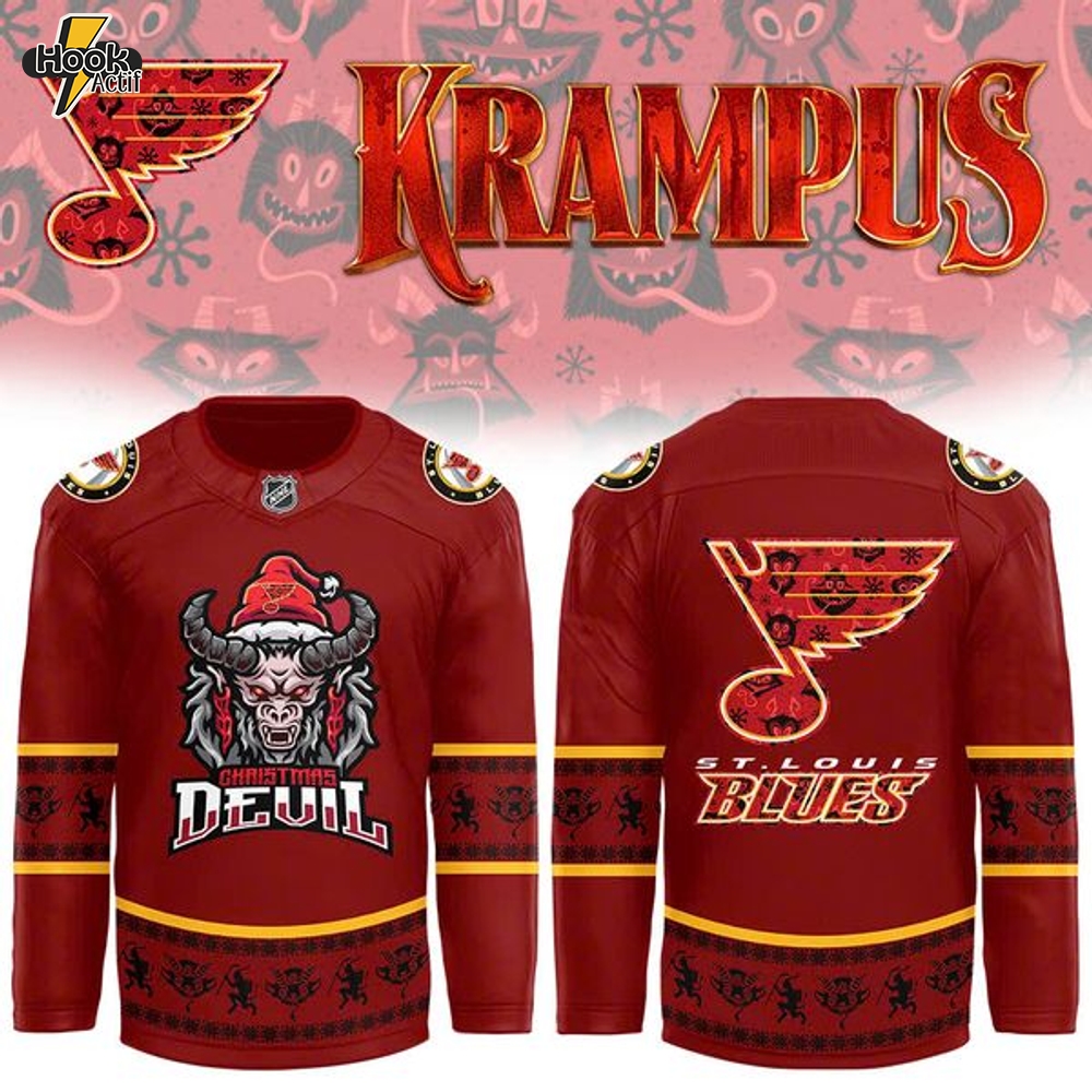 St. Louis Blues x 2024 NHL Christmas Devil Krampus Holiday Premium Limited Jersey St. Louis Blues x 2024 NHL Christmas Devil Krampus Holiday Premium Limited Jersey