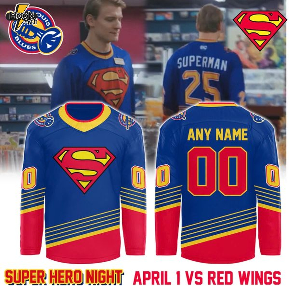 St. Louis Blues x Supper Hero Night hockey jersey St. Louis Blues x Supper Hero Night hockey jersey