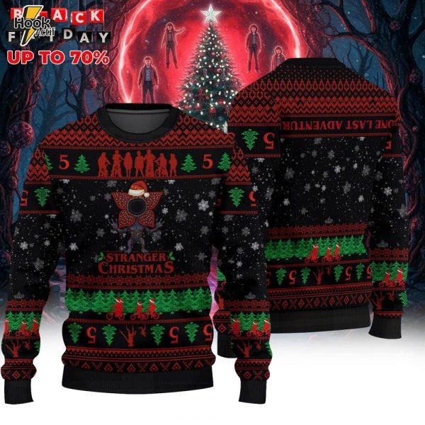 Stranger Things 5-Inspired Christmas Sweater – Retro Holiday Ugly Knit