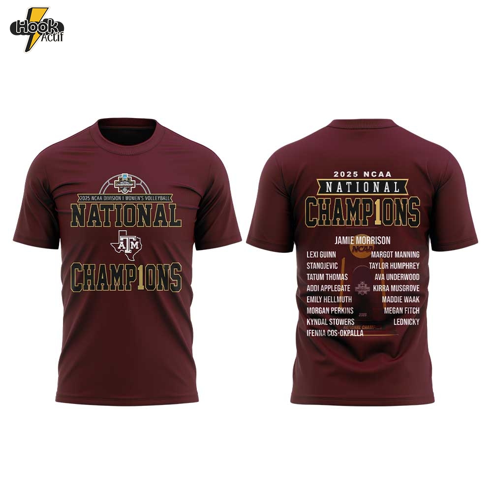 Texas A&M Aggies 2025 NCAA Women’s Volleyball National Champions Red Shirt Texas A&M Aggies 2025 NCAA Women’s Volleyball National Champions Red Shirt