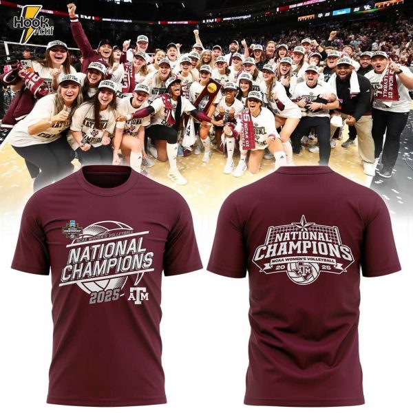 Texas A&M Aggies 2025 NCAA Women’s Volleyball National Champions Red Shirt V3