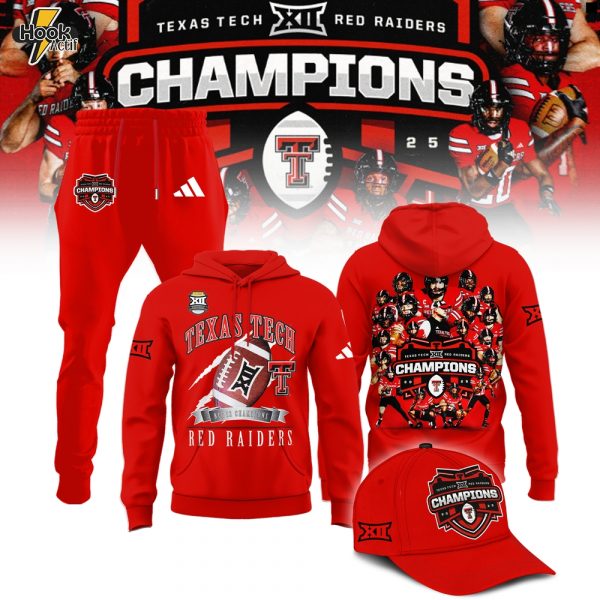 Texas Tech Red Raiders 2025 Big 12 Football Champions Limited Edition Hoodie