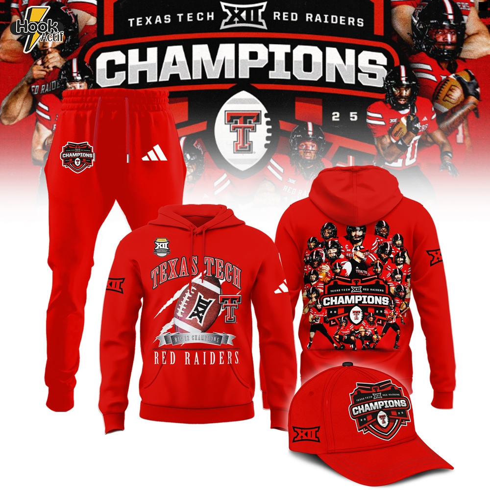 Texas Tech Red Raiders 2025 Big 12 Football Champions Limited Edition Hoodie Texas Tech Red Raiders 2025 Big 12 Football Champions Limited Edition Hoodie