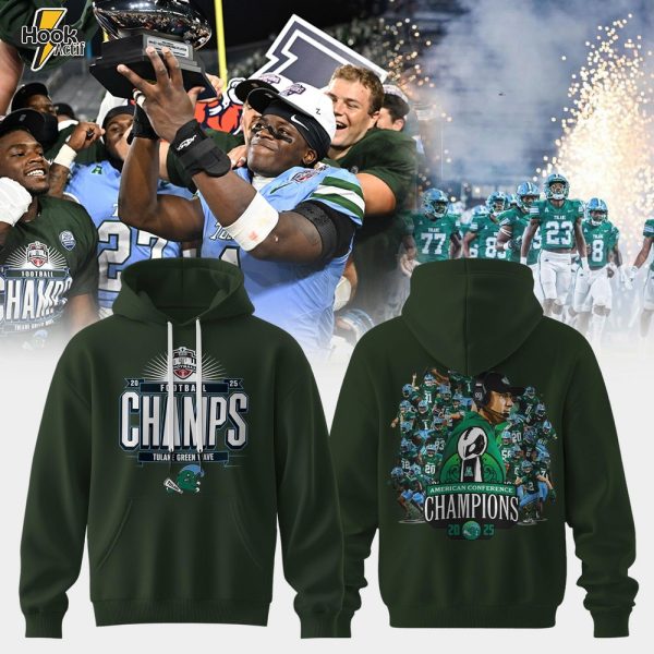 Tulane Green Wave – 2025 Conference Champions 🌊🔥 Hoodie