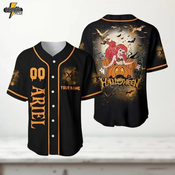 Ariel Halloween Theme Baseball Jersey