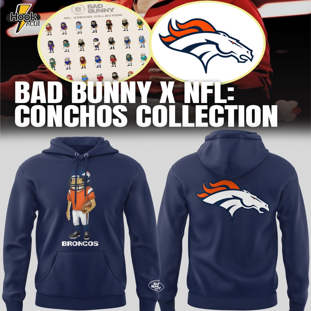 BRON 🏈 B.Bunny x Bron Concho Collection 🐰 Hoodie - Blue BRON 🏈 B.Bunny x Bron Concho Collection 🐰 Hoodie - Blue