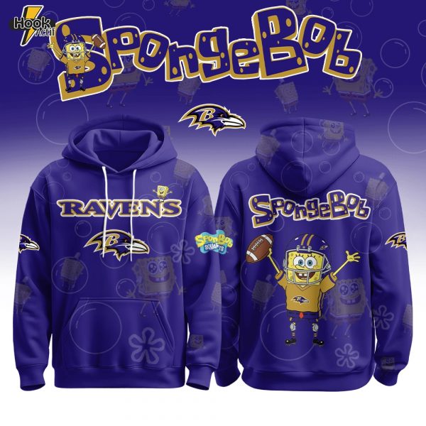 Baltimore Ravens Football SpongeBob Hoodie Cutest Drop of the Year 2025 Limited Edition-3D Unisex Hoodie