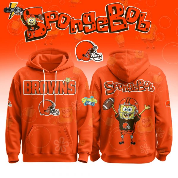Cleveland Browns Football SpongeBob Hoodie Cutest Drop of the Year 2025 Limited Edition-3D Unisex Hoodie