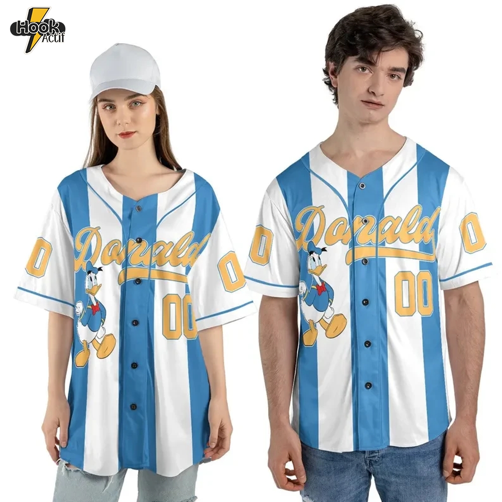 Custom Donald Character Baseball Jersey Custom Donald Character Baseball Jersey