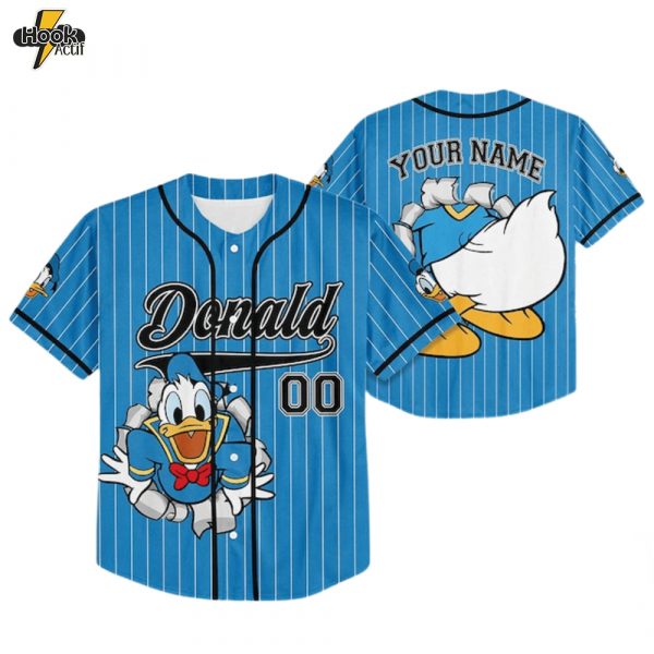 Custom Donald Duck Baseball Jersey – Classic Style
