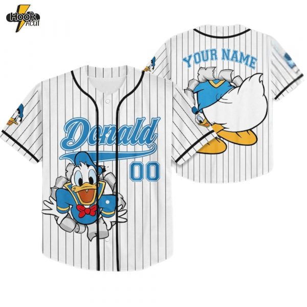 Custom Donald Duck Character Baseball Jersey