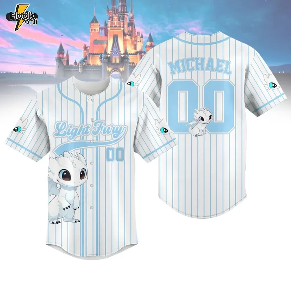Custom Light Fury Dragon Baseball Jersey Custom Light Fury Dragon Baseball Jersey