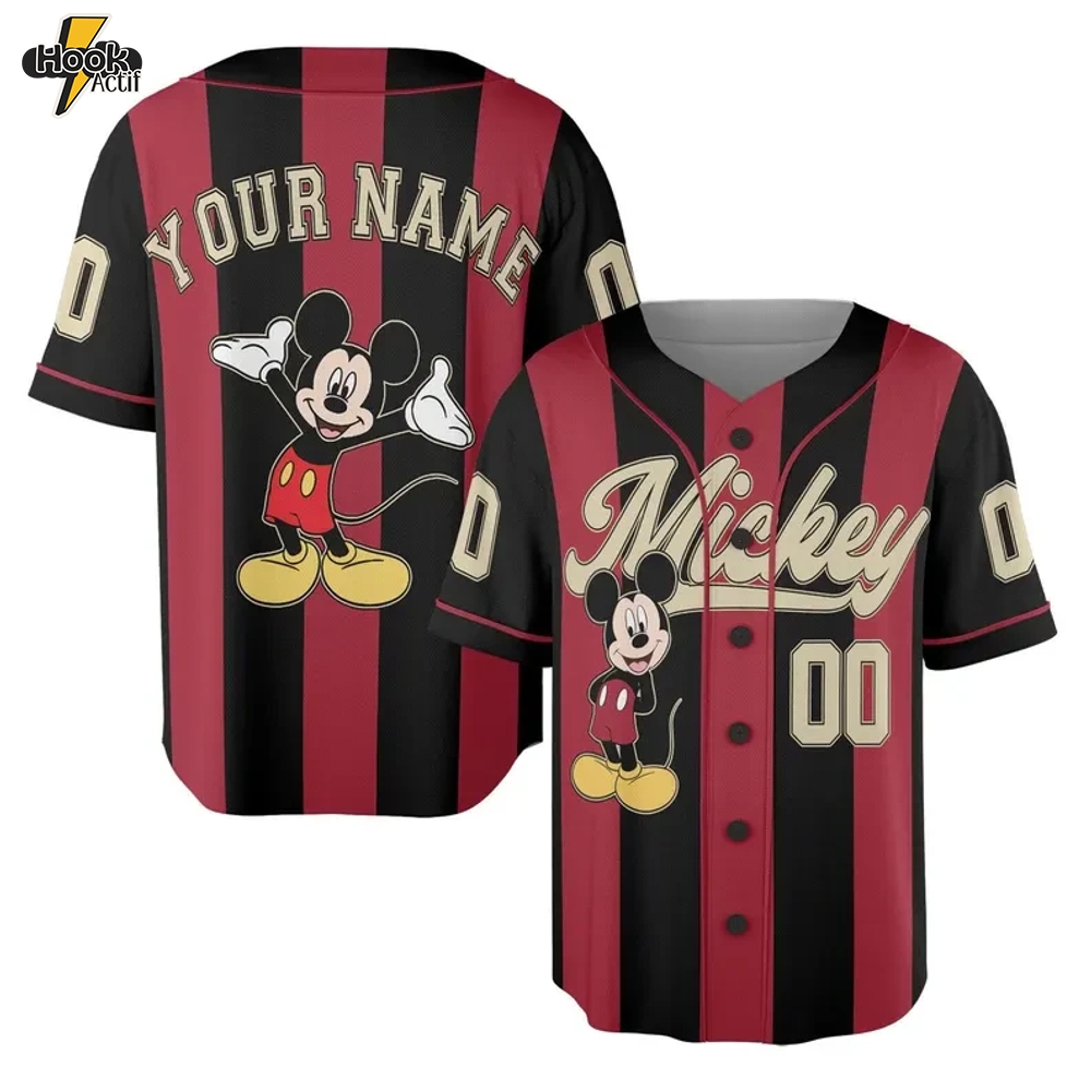 Custom Mickey Mouse Baseball Jersey – Retro Style Custom Mickey Mouse Baseball Jersey – Retro Style
