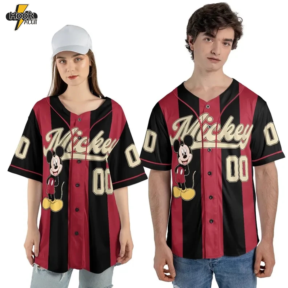 Custom Mickey Mouse Baseball Jersey – Retro Style Custom Mickey Mouse Baseball Jersey – Retro Style