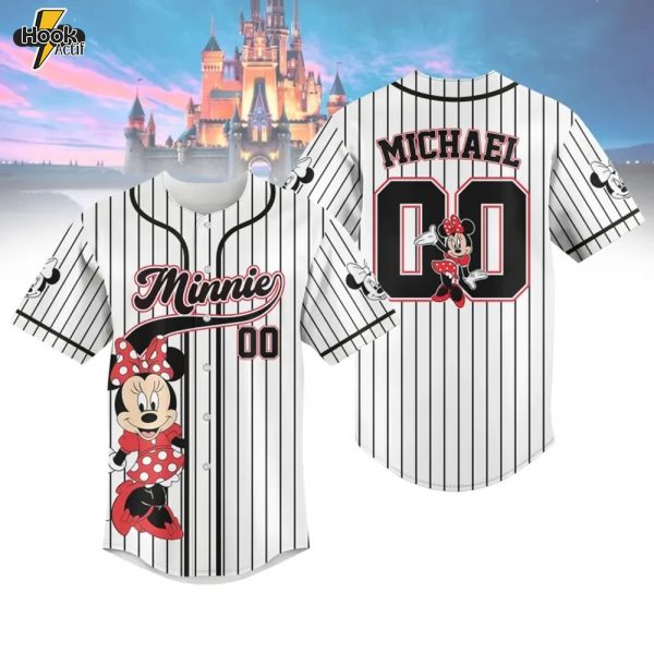 Custom Minnie Mouse Character Baseball Jersey