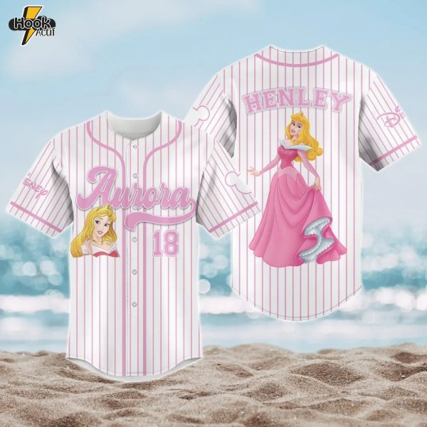 Custom Princess Aurora Character Baseball Jersey