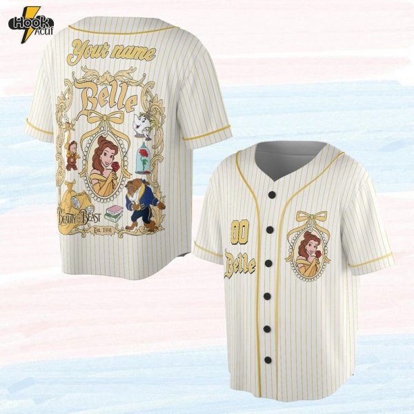Custom Princess Belle Baseball Jersey – Storybook Style