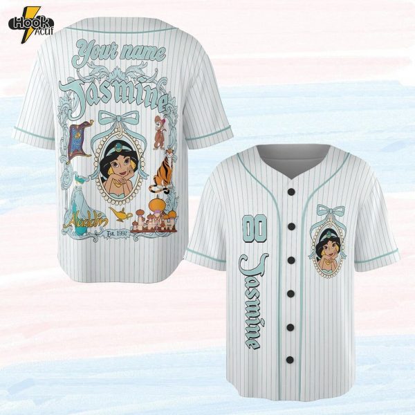 Custom Princess Jasmine Baseball Jersey – Royal Style