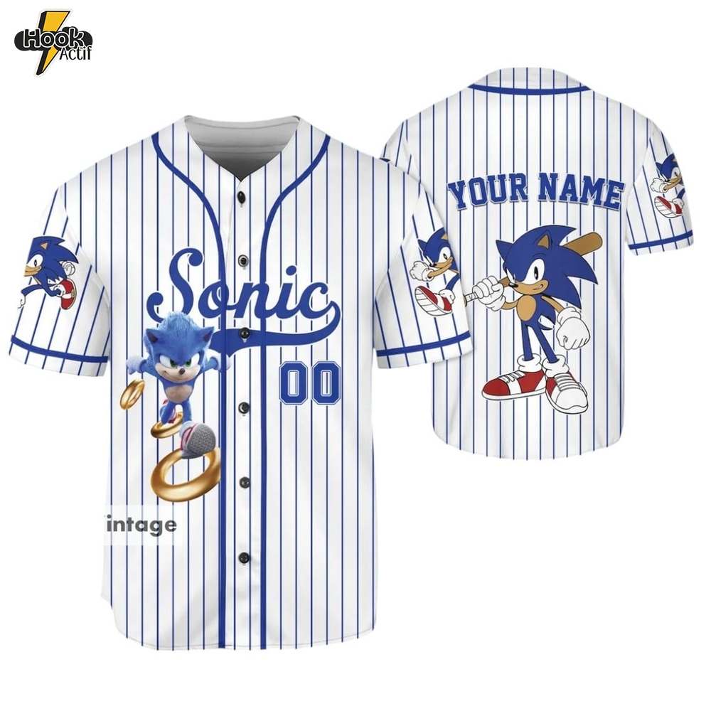 Custom Sonic the Hedgehog Baseball Jersey – Design 13 Custom Sonic the Hedgehog Baseball Jersey – Design 13