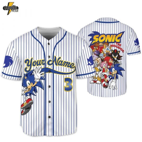 Custom Sonic the Hedgehog Baseball Jersey – Design 14