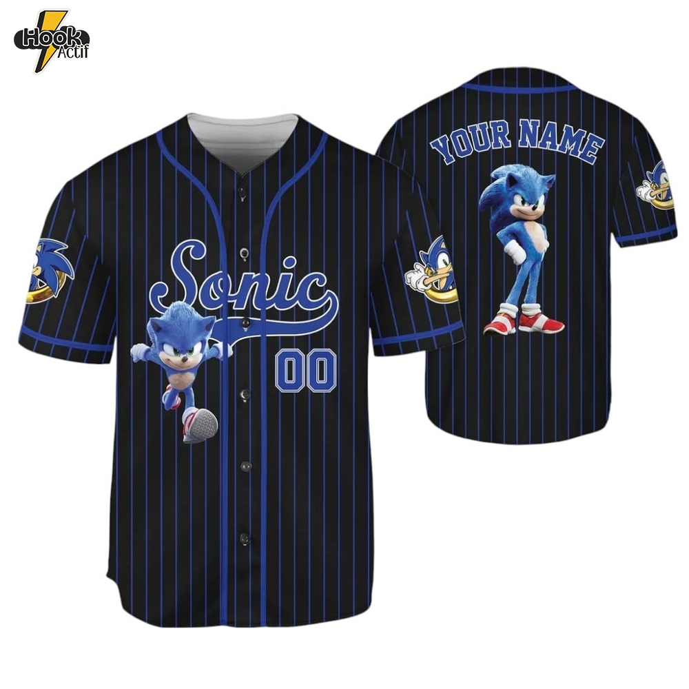 Custom Sonic the Hedgehog Baseball Jersey – Design 3 Custom Sonic the Hedgehog Baseball Jersey – Design 3