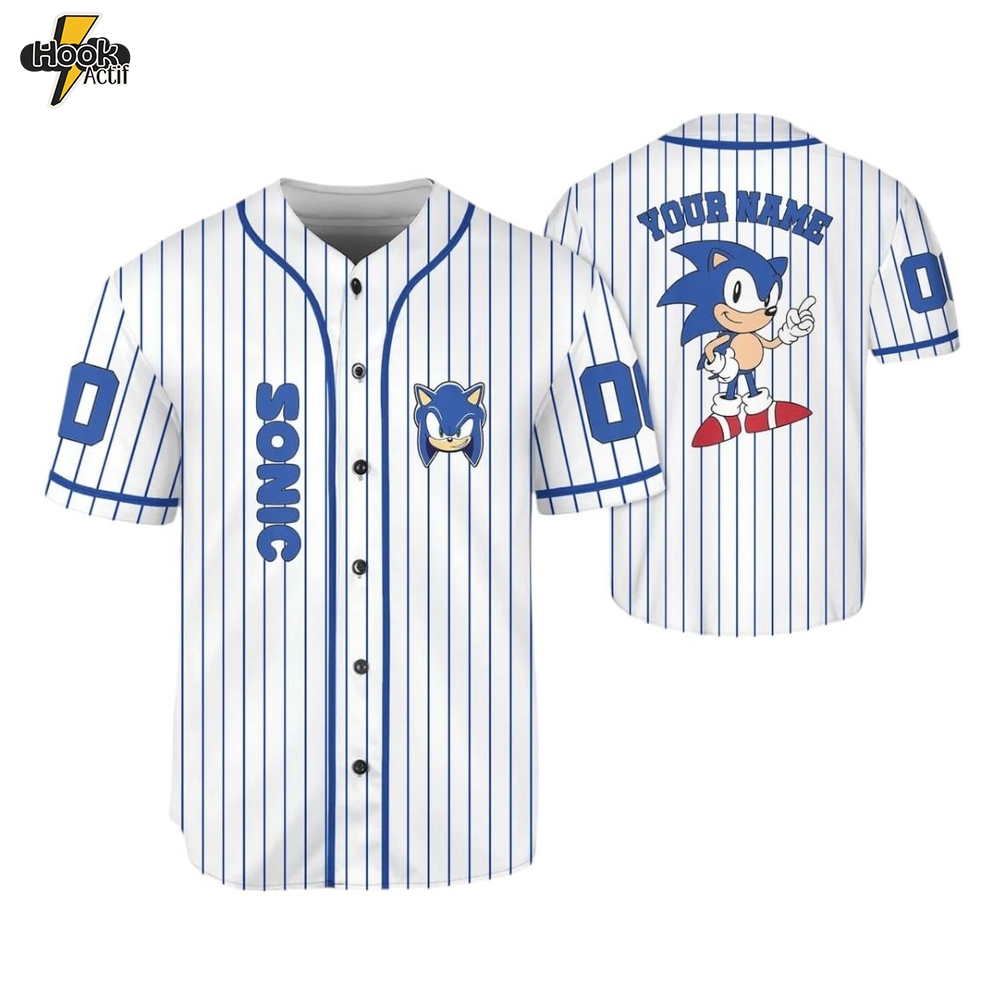 Custom Sonic the Hedgehog Baseball Jersey – Design 8 Custom Sonic the Hedgehog Baseball Jersey – Design 8