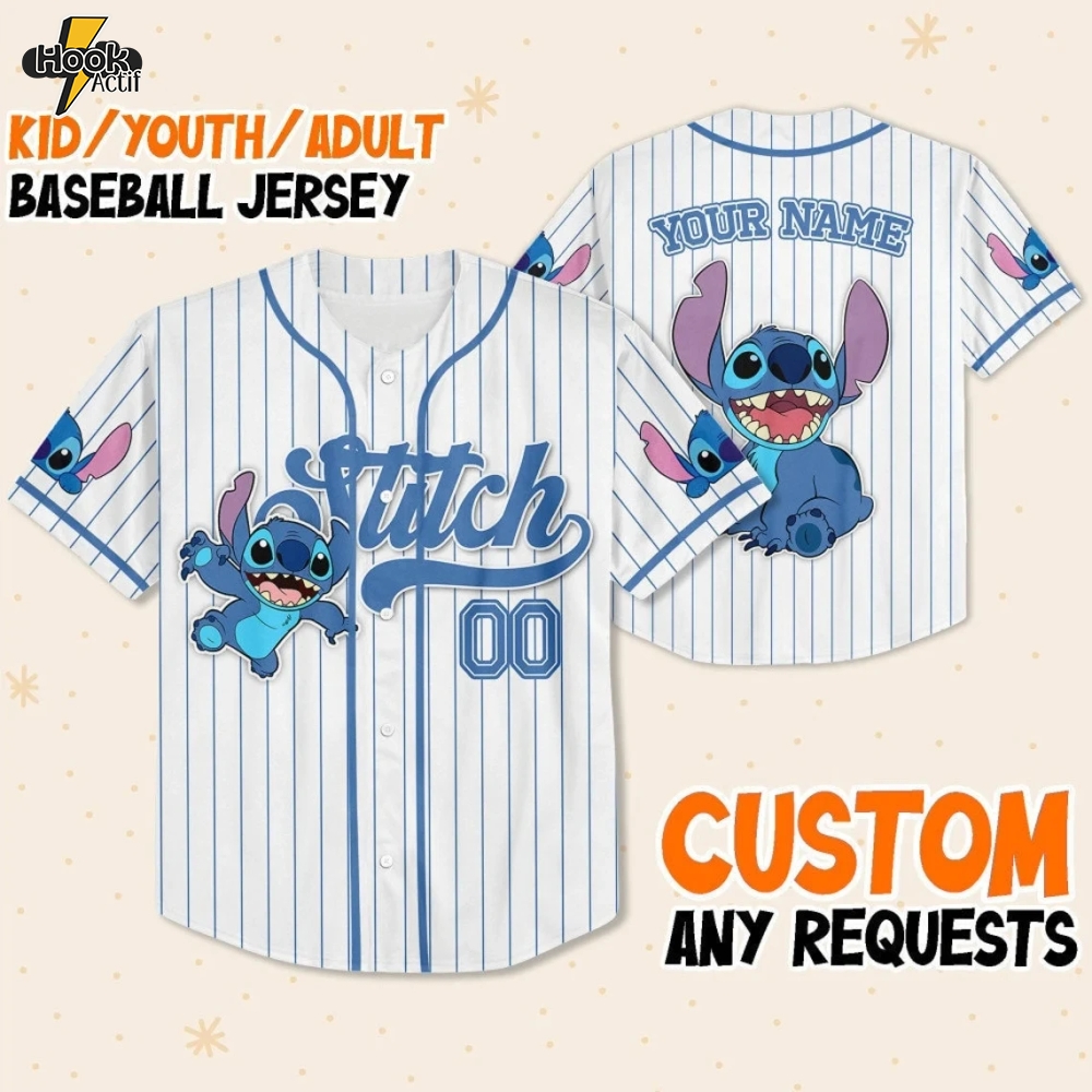Custom Stitch Baseball Jersey – Cartoon Style Custom Stitch Baseball Jersey – Cartoon Style