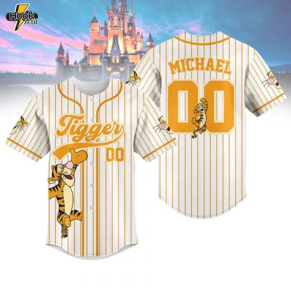 Custom Tigger Character Baseball Jersey
