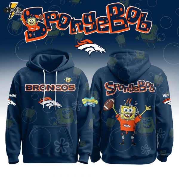Denver Broncos Football SpongeBob Hoodie Cutest Drop of the Year 2025 Limited Edition-3D Unisex Hoodie
