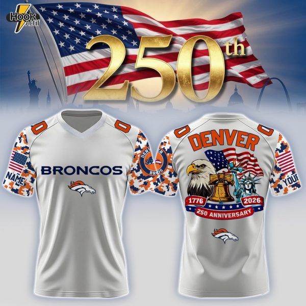 Denver Broncos x 250th Years USA Anniversary-V-neck Short Sleeve Jersey