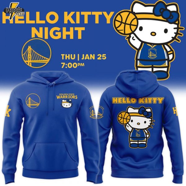 Golden State Warriors 2025 Hello Kitty Night Hoodie