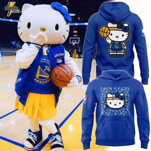 Golden State Warriors 2025 Hello Kitty Night Hoodie - Blue