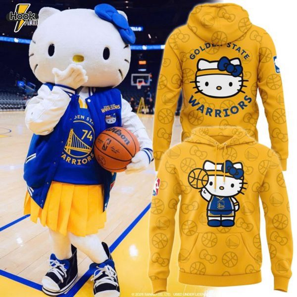 Golden State Warriors 2025 Hello Kitty Night Special Hoodie - Yellow