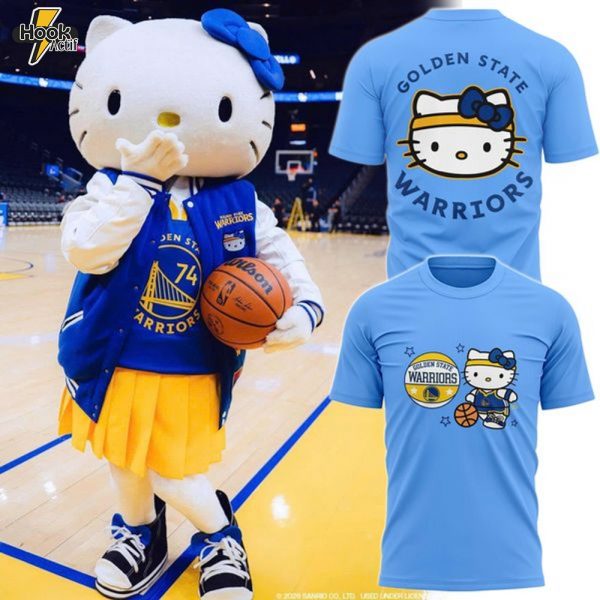 Golden State Warriors 2025 Hello Kitty Night T-shirt