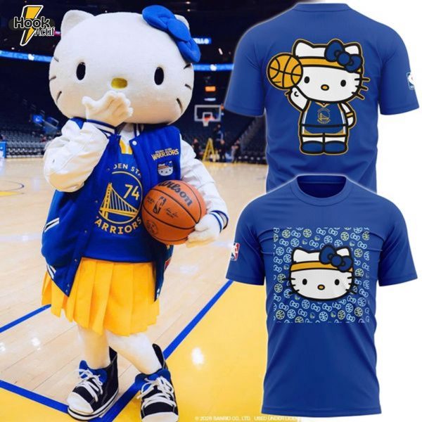 Golden State Warriors 2025 Hello Kitty Night T-shirt - Blue