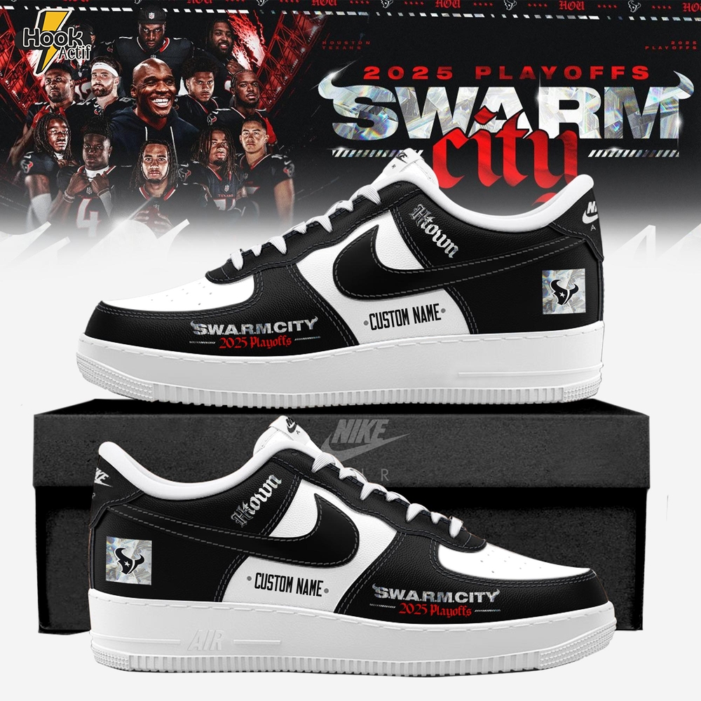 Houston Texans 2025 NFL Playoffs S.W.A.R.M. City Special Edition AF1 Sneaker Houston Texans 2025 NFL Playoffs S.W.A.R.M. City Special Edition AF1 Sneaker