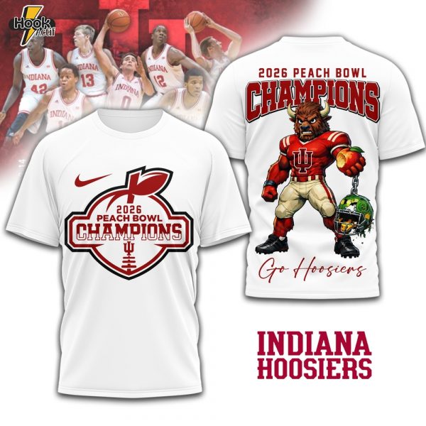 Indiana Hoosiers | Premium NCAA 2026 Peach Bowl Champions 3D Shirt TD