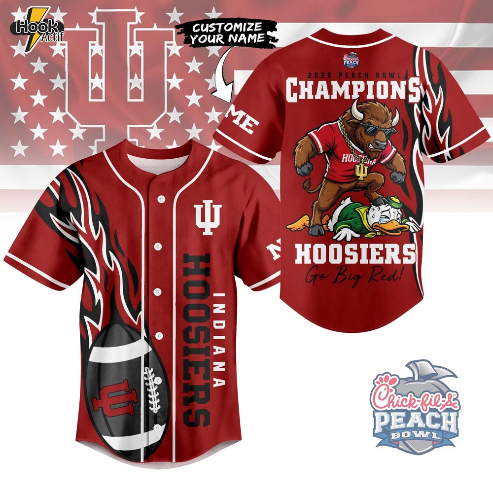 Indiana Hoosiers | Premium NCAA 2026 Peach Bowl Champions Jersey Shirt NY Indiana Hoosiers | Premium NCAA 2026 Peach Bowl Champions Jersey Shirt NY