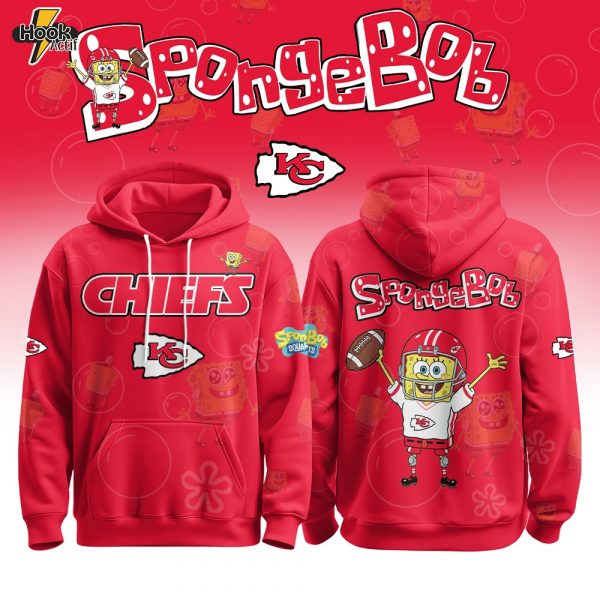 Kansas City Chiefs Football SpongeBob Hoodie Cutest Drop of the Year 2025 Limited Edition-3D Unisex Hoodie