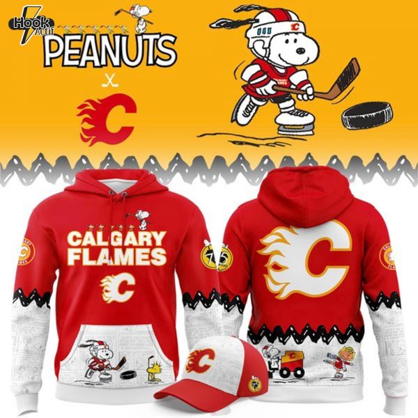 Limited Edition Calgary Flames '' Peanuts Night '' Snoopy Hoodie