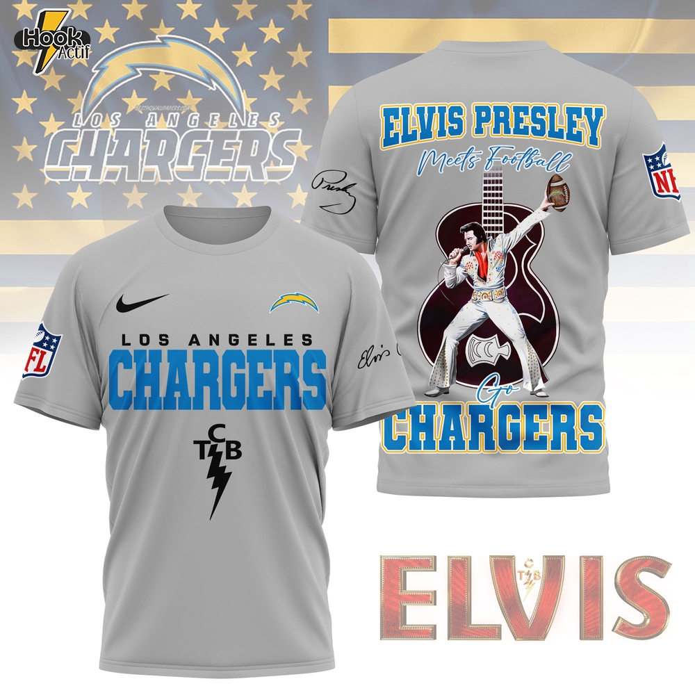 Los Angeles Chargers | Premium NFL Elvis Presley Fan 3D Shirt NY Los Angeles Chargers | Premium NFL Elvis Presley Fan 3D Shirt NY