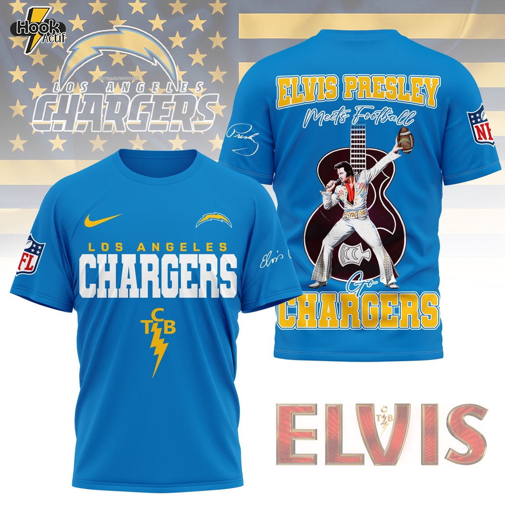 Los Angeles Chargers | Premium NFL Elvis Presley Fan 3D Shirt NY Los Angeles Chargers | Premium NFL Elvis Presley Fan 3D Shirt NY