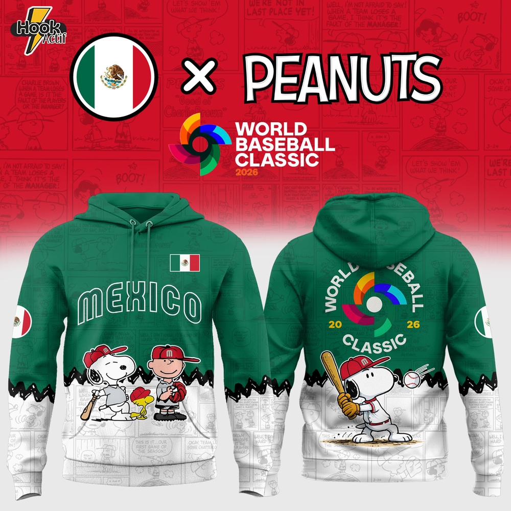 Mexico Baseball x Peanut 2026 World Baseball Classic-3D Unisex Hoodie - Green Mexico Baseball x Peanut 2026 World Baseball Classic-3D Unisex Hoodie - Green