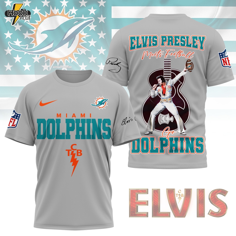 Miami Dolphins | Premium NFL Elvis Presley Fan 3D Shirt NY Miami Dolphins | Premium NFL Elvis Presley Fan 3D Shirt NY